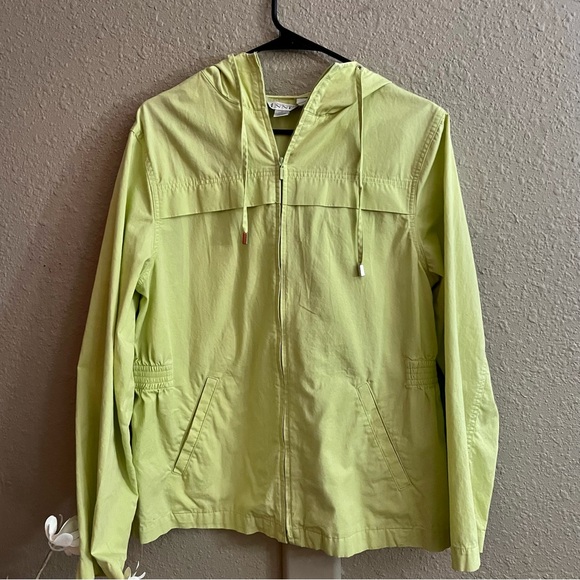 Casual Corner Jackets & Blazers - Casual Corner ANNEX lightweight hooded jacket zip up. Lemon lime color. Size M